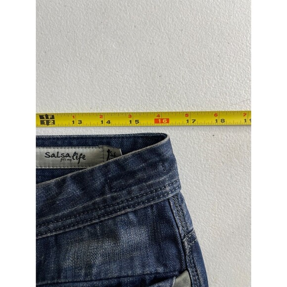 Salsa 1st Level Jeans Mens Size 31 Distressed Mix Media Blue Denim - Picture 14 of 16